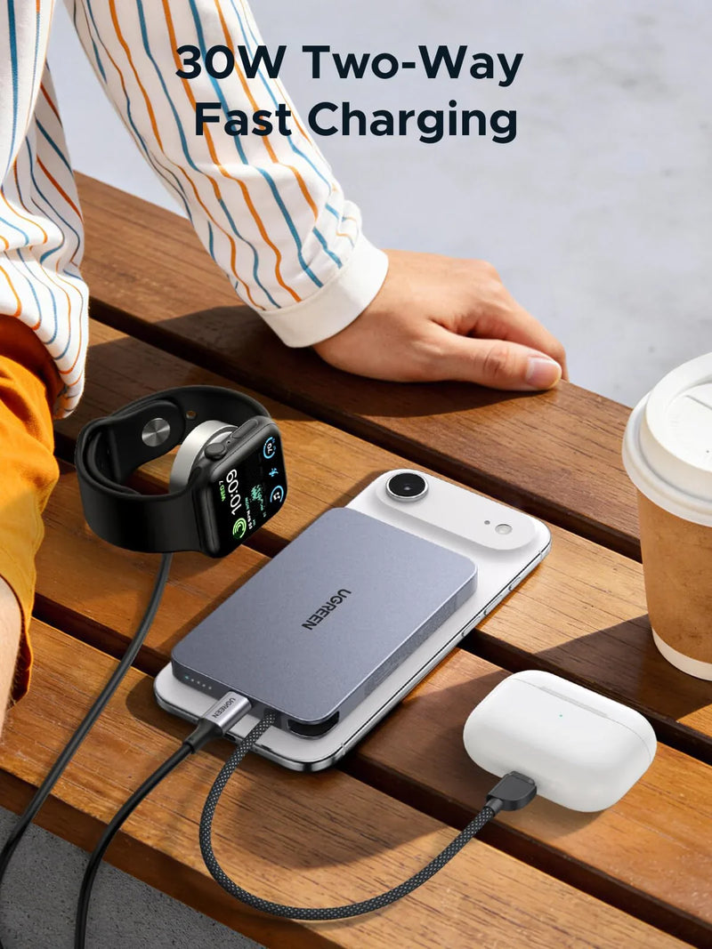 UGREEN MagFlow Air 75982 10000mAh Qi2 magnetic power bank 20W two-way fast charging