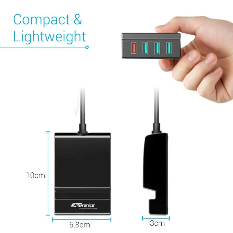 Portronics Q- charger 6.0A' QC Charger with 4 USB Ports TeckPot