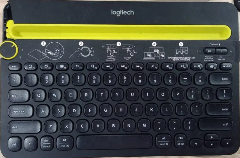 Logitech K480 Wireless Bluetooth Multi-Device Keyboard For Windows, Macos, Ipados, Android Or Chrome Os-Black(Open Box/Renewed) Logitech