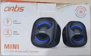 Artis Mini 2.0 USB Multimedia Speakers-Blue(Open Box/Renewed) Artis