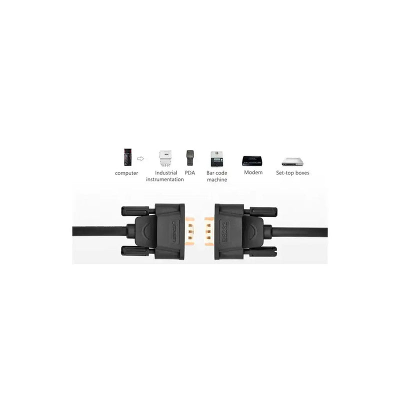 Ugreen 1.5m DB9 RS232 Female To Female Adapter Cable Connects your computer to device with RS-232 compatible (COM port) interface(20149) Ugreen