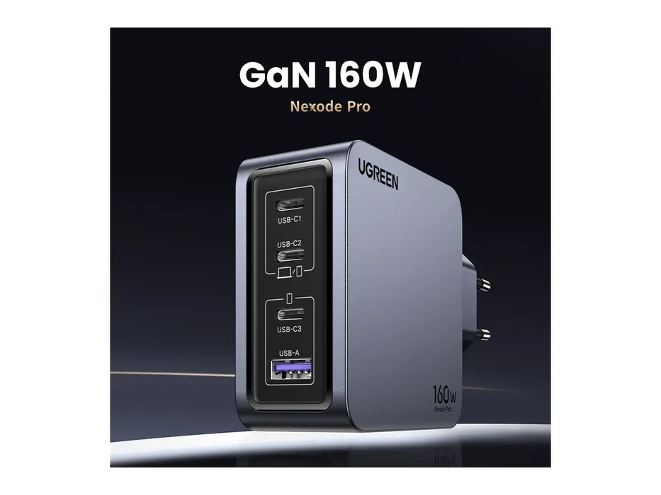 UGREEN Nexode Pro 160W GaN Charger 4-Port Desktop Station 3 USB-C 1 USB-A with Cable MacBook Pro iPhone 15 iPad 25877 Ugreen