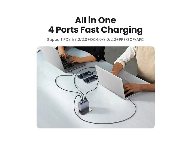 UGREEN Nexode Pro 160W GaN Charger 4-Port Desktop Station 3 USB-C 1 USB-A with Cable MacBook Pro iPhone 15 iPad 25877 Ugreen