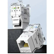 UGREEN Cat6 UTP Tool-Free Modular Information Outlet Connector 180° Network Wall Jack Keystone RJ45 Ethernet Port (80452) Ugreen