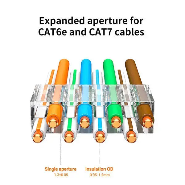 UGREEN Cat 7 Shielded Modular Plugs Gold Plated 50U Pack of 10 RJ45 Connectors High Speed Ethernet Cable Network (50634) Ugreen