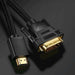 UGREEN 1.5M HDMI to DVI 24+1 Cable Braided High Speed Adapter 1080P Full HD Video Converter Laptop PC Monitor Projector HDTV 50750 Ugreen