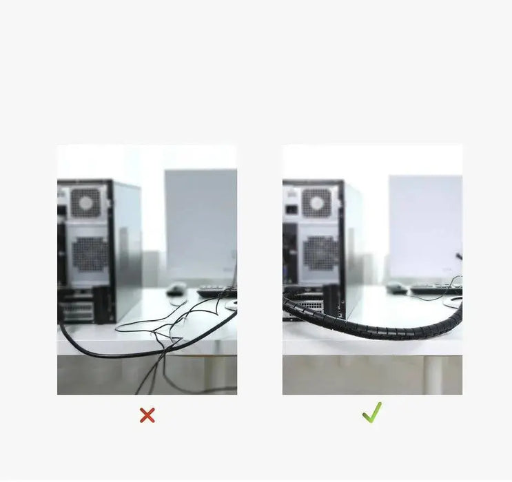 UGREEN Cable Management Sleeve 1.5M Wire Organizer Tube Cord Protector for Home Office Computer TV Setup Black Flexible (30818) Ugreen