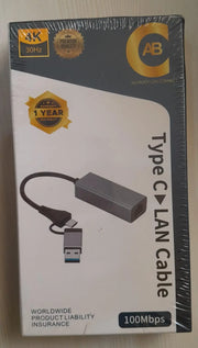 USB C to Ethernet Adapter,(USB C/ USB A) Driver Free RJ45 to USB C, 100Mbps TeckPot