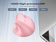 UGREEN 65666 dual-mode vertical mouse, 4000 DPI, pink, 4000 high-precision DPI