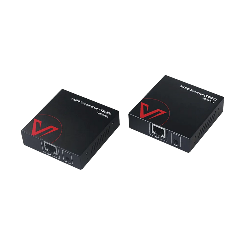 AV Access HDEX40-L 1080P HDMI Extender Kit, 50m/164ft HDMI Balun over Cat5e/6a/7, IR Control, PoC, EQ Switch