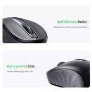 UGREEN 2.4G Silent Wireless Optical Mouse Metal Scroll USB Receiver 2400 DPI PC Laptop Computer Chromebook MacBook (90371) Ugreen