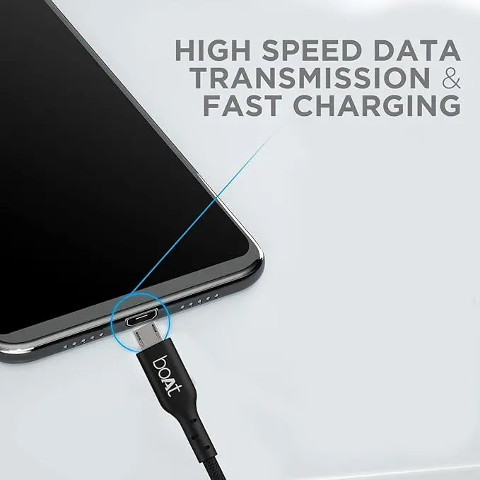 boAt para-Armour Micro USB cable 1.5 Meter- Black BOAT