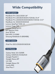CABLETIME 100W Braided USB-C to USB-C Fast Charging Cable with E-Marker – product view 7 | CU03H/CU03L