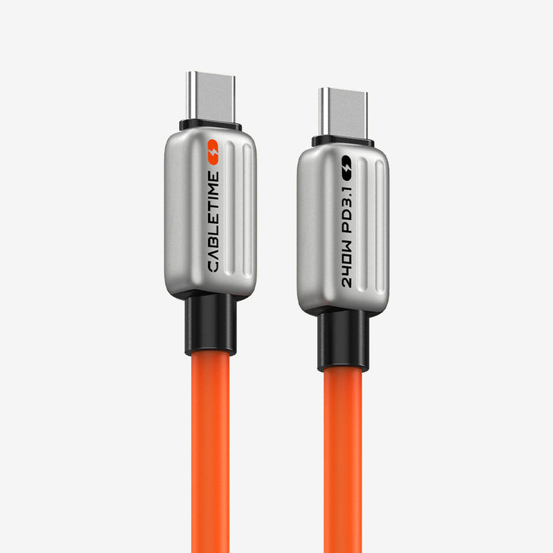 CABLETIME 240W Silicone USB-C to USB-C Fast Charging Cable with E-Marker – product view 1 | CU04H/CU04L/CU05H/CU05L/CU07H/CU07L