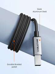 CABLETIME CA15 USB-A to USB-B cable construction detail