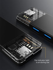 CABLETIME Unique Transparent Shell Design 4 port usb 3.0 hub | CB01B/CB02B