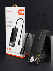CABLETIME 6 In 1 USB Type C Multiport Hub with 4K HDMI 100W Power Delivery | CB04B