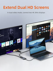 CABLETIME 4K 60Hz MST USB C to Dual HDMI Hub | CB73G
