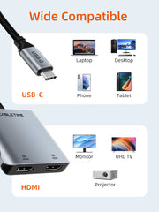 CABLETIME 4K 60Hz MST USB C to Dual HDMI Hub | CB73G
