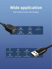 Official CABLETIME USB 2.0 extension cable CT-AMAF2.0-PB view 3