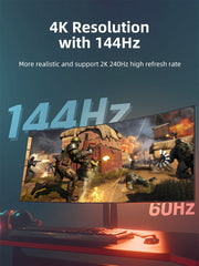 CABLETIME CT-CMHF8K-ZG USB-C to HDMI 2.1 adapter for 4K 144Hz high-refresh gaming