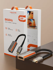 CABLETIME CP15A CT-CMHF8K-ZG USB-C to HDMI 2.1 adapter retail box and product