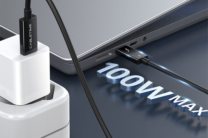 CABLETIME Intel-Certified Thunderbolt 4 USB-C Cable, 40Gbps, 100W, 8K@60Hz, 1.8m – feature detail 10 | CT40K