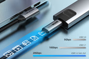CABLETIME Right-Angle USB-C to USB-C Cable, 20Gbps, 100W and 4K@60Hz – feature detail 12 | CU24E/CU24H/CU24L