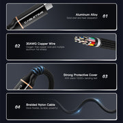 CABLETIME USB4 Cable, 40Gbps, 100W, 8K@60Hz, Braided – product view 7 | CU40E/CU40H/CU40L