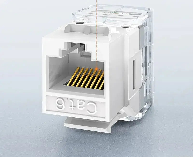 UGREEN Cat6 UTP Tool-Free Modular Information Outlet Connector 180° Network Wall Jack Keystone RJ45 Ethernet Port (80452) Ugreen