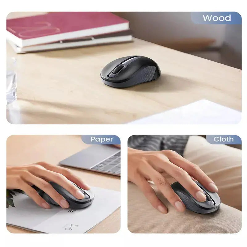 UGREEN 2.4G Silent Wireless Optical Mouse Metal Scroll USB Receiver 2400 DPI PC Laptop Computer Chromebook MacBook (90371) Ugreen