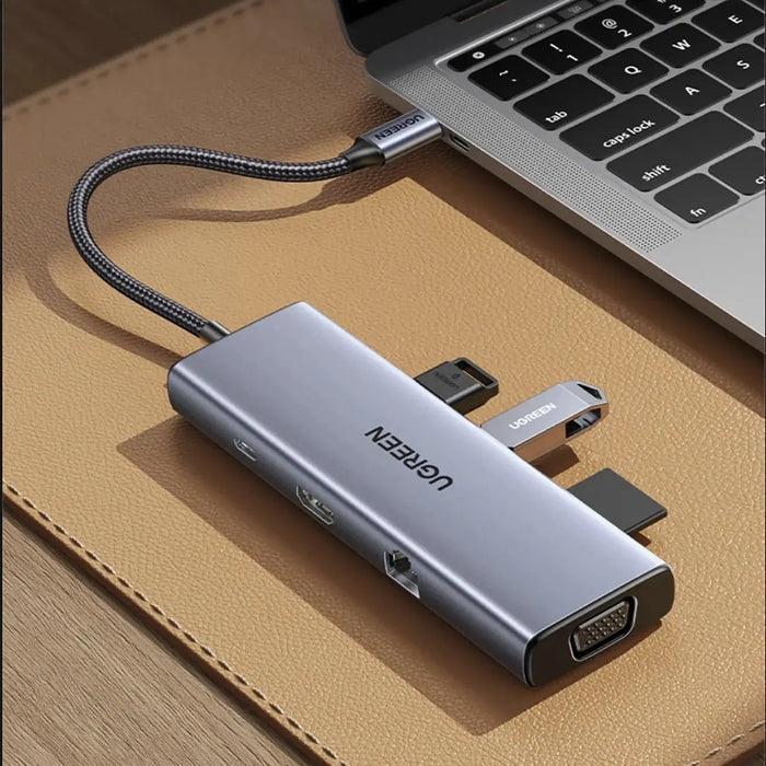 UGREEN 9-in-1 USB-C Docking Station 4K HDMI 100W PD 5Gbps USB 3.0 SD/TF Gigabit Ethernet Audio MacBook Windows Chromebook 15600 Ugreen