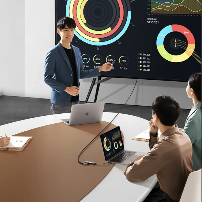 UGREEN 9-in-1 USB-C Docking Station 4K HDMI 100W PD 5Gbps USB 3.0 SD/TF Gigabit Ethernet Audio MacBook Windows Chromebook 15600 Ugreen