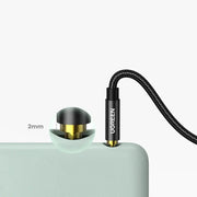 UGREEN 3.5mm Aux Cable 2M Gold Plated Braided Stereo Audio Cable for Car Headphones Speakers iPhone iPad Sony 50363 Ugreen