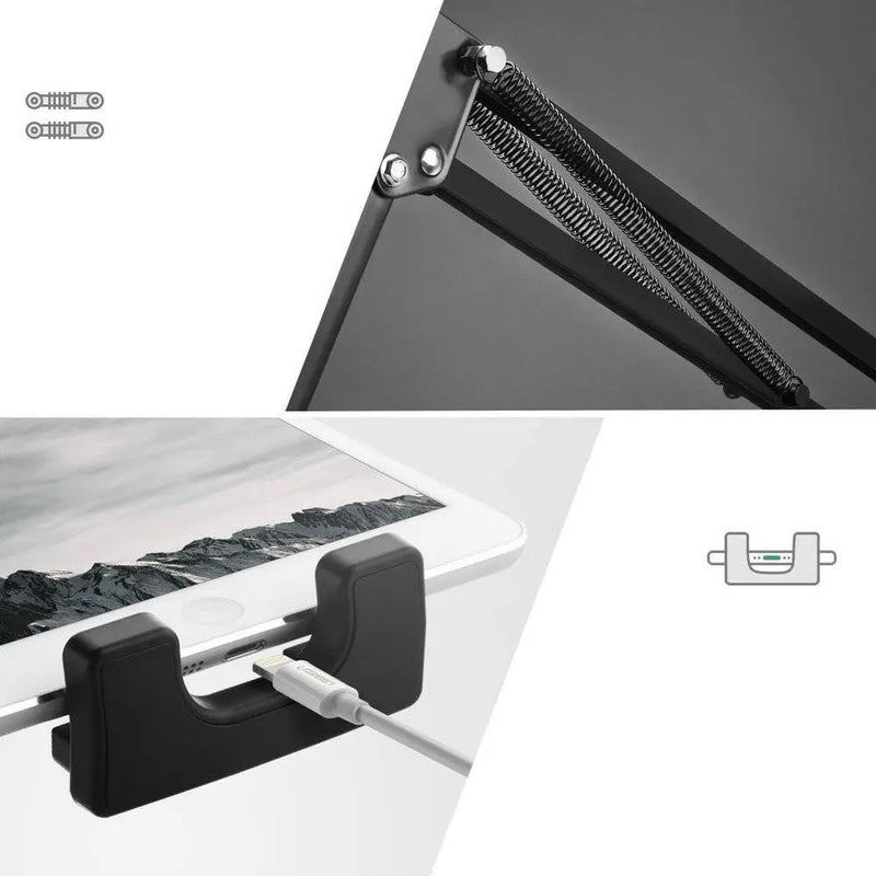 UGREEN Universal Tablet & Phone Holder 360° Rotating with Folding Long Arm – Adjustable 180° Arms, Desk & Bed Clamp (Fits 4"–12.9") (50394) TeckPot