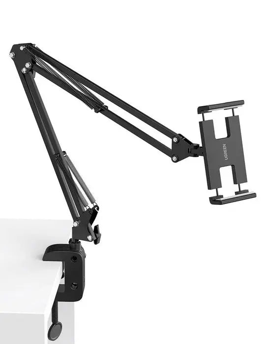 UGREEN Universal Tablet & Phone Holder 360° Rotating with Folding Long Arm – Adjustable 180° Arms, Desk & Bed Clamp (Fits 4"–12.9") (50394) TeckPot