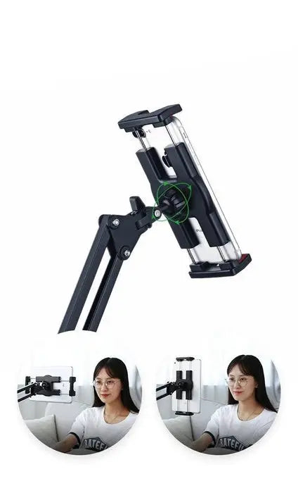 UGREEN Universal Tablet & Phone Holder 360° Rotating with Folding Long Arm – Adjustable 180° Arms, Desk & Bed Clamp (Fits 4"–12.9") (50394) TeckPot