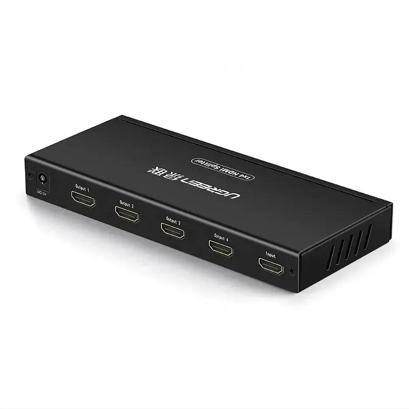 UGREEN 1x4 HDMI Splitter, HDMI Amplifier Splitter 1 In 4 Out, Supports 4K@30Hz, Full HD 1080P, 3D for TV, Monitor, Projector (40202) Ugreen
