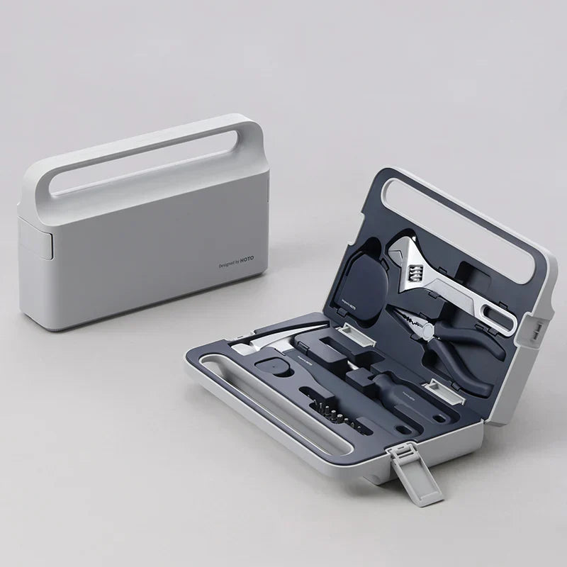 HOTO Manual Tool Set | 6-Piece Hand Tool Kit with Hammer, Adjustable Wrench, Needle-nose Pliers, Screwdriver with 10 Bits & Self-Lock Tape Measure – Compact DIY Home Repair Toolbox - Hoto India