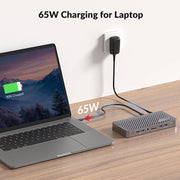 AV Access iDock P10 Dual Monitor KVM Docking Station for 1 Laptop & 1 Desktop – Dual 4K@60Hz, 65W USB-C PD