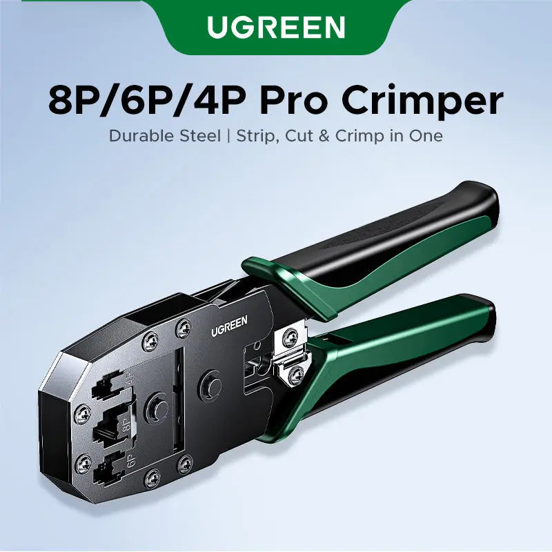 UGREEN RJ45 Crimping Tool NW304 (35971) – 3-in-1 Ethernet Cable Crimper, Cutter & Stripper for CAT5/CAT6/CAT7/CAT8 TeckPot