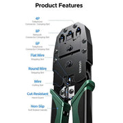 UGREEN RJ45 Crimping Tool NW304 (35971) – 3-in-1 Ethernet Cable Crimper, Cutter & Stripper for CAT5/CAT6/CAT7/CAT8 TeckPot