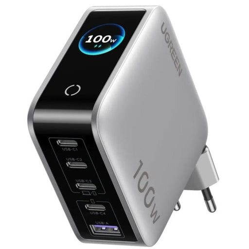 UGREEN X773 65620B 100W 5-port GaN charger with smart display smart display showing power output