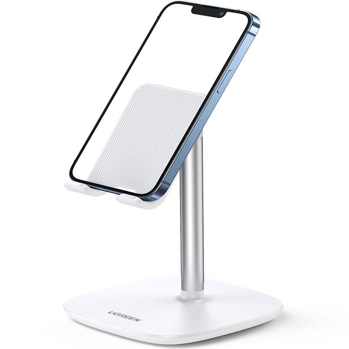 UGREEN 60343 Phone Holder, Metal 5°~45° Multi-Angle Adjustable Desk Phone Holder Tablet Stand (Silver)