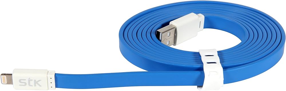 STK Noodle Data Sync Charging Cable Micro USB (Blue) 2M-DLCFLMICROBLU/PP5