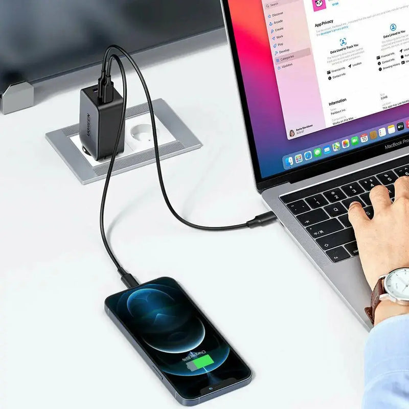 UGREEN 65W 3-Port 2C1A USB C Charger PPS GaN Fast Charger Desktop Laptop Wall Charger Multi Device Charging Hub (10335) Ugreen