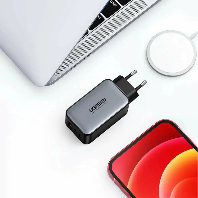 UGREEN 65W 3-Port 2C1A USB C Charger PPS GaN Fast Charger Desktop Laptop Wall Charger Multi Device Charging Hub (10335) Ugreen