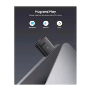 UGREEN USB 2.0 Bluetooth 5.0 Transmitter Adapter Wireless Audio Dongle PC Laptop Desktop Headphones Speakers Plug Play 10928 Ugreen