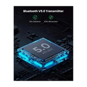 UGREEN USB 2.0 Bluetooth 5.0 Transmitter Adapter Wireless Audio Dongle PC Laptop Desktop Headphones Speakers Plug Play 10928 Ugreen