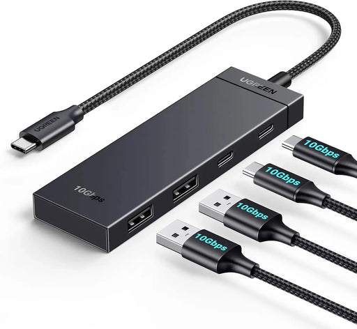 UGREEN 10Gbps 4 in 1 USB C Hub, USB 3.2 Adapter with 2 USB-C 3.2 and 2 USB-A 3.2 Splitter Extender for MacBook Pro/Air, iPad Pro, iPhone 15/15 Pro Max, Surface, PC, Laptops and More (35583) TeckPot